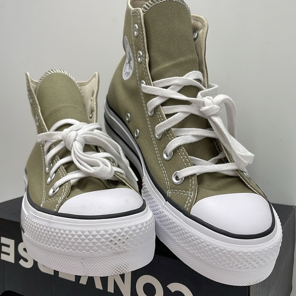 Converse WMNS CTAS LIFT HI
MOSSY SLOTH/WHITE/BLACK A07571F Platforms Sneakers - Picture 8 of 16